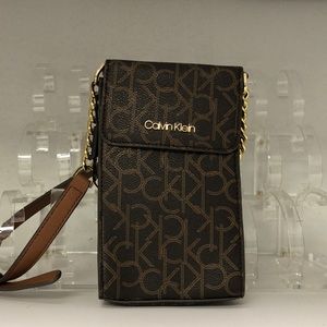 Calvin Klein Signature North South Leather Crossbody